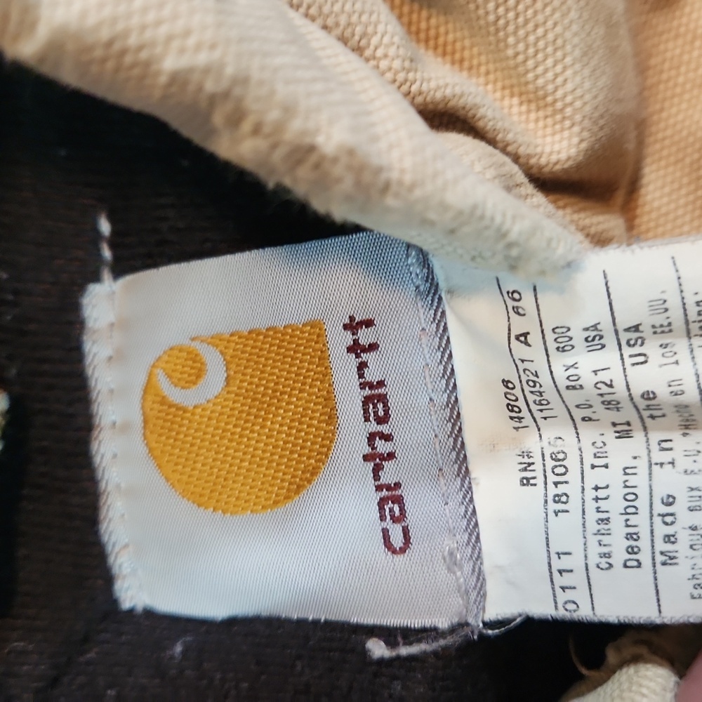 Vintage Faded Brown Hooded Carhartt Zip Front Chore Jacket - Picture 5 of 10